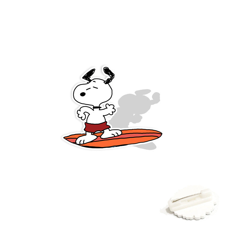 Acrylic cartoon cute Snoopy brooch (Minimo de compra 2) MIC-WeiJ002