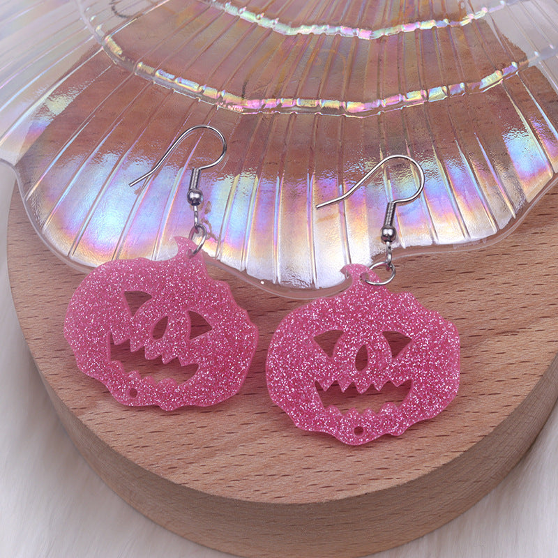 Acrylic Halloween Ghost Face Skeleton Head Ear Studs (Minimo de Compra 2) MYA-DuA046