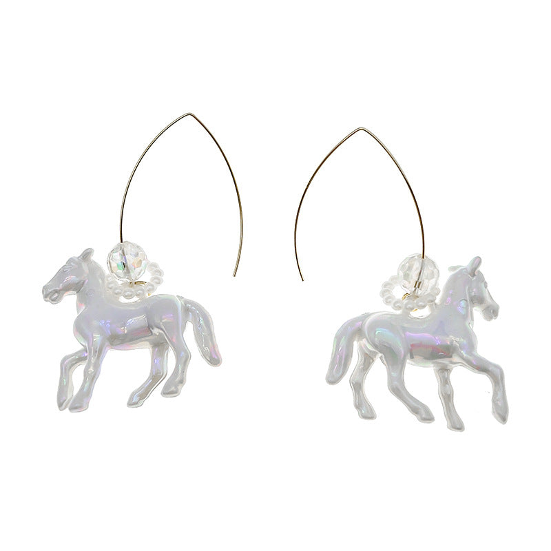 Resin Unicorn Pink Pearl Earrings (Minimo de compra 2) MIC-LinC003