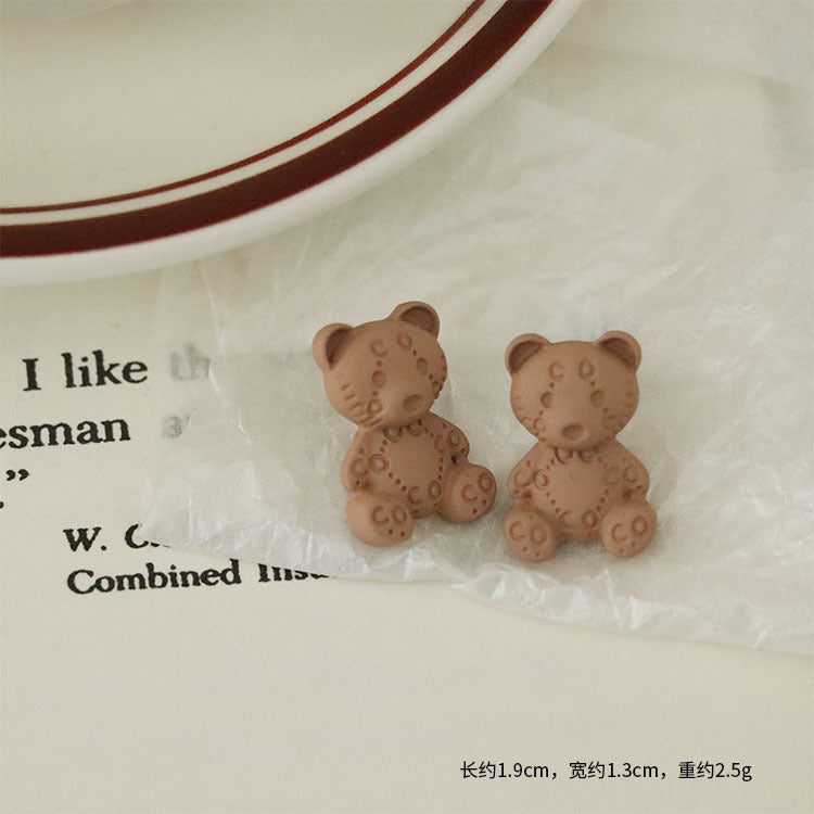 Acrylic Love Bow Little Bear Earrings MIC-QingJ017