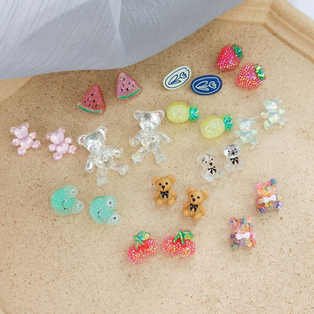 Alloy cartoon fruit bear earrings MIC-MaiD006