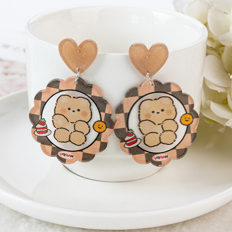 Alloy cartoon cute little bear earrings (Minimo de Compra 3) MIC-YouY031