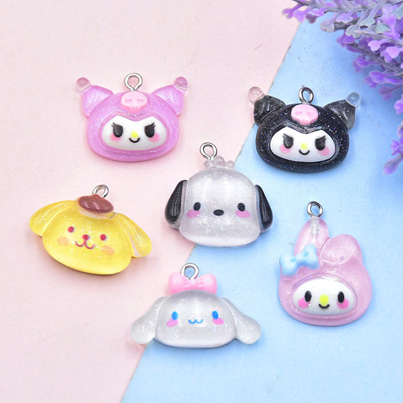 Resin transparent glitter cartoon animal accessories MIC-ZhiB014