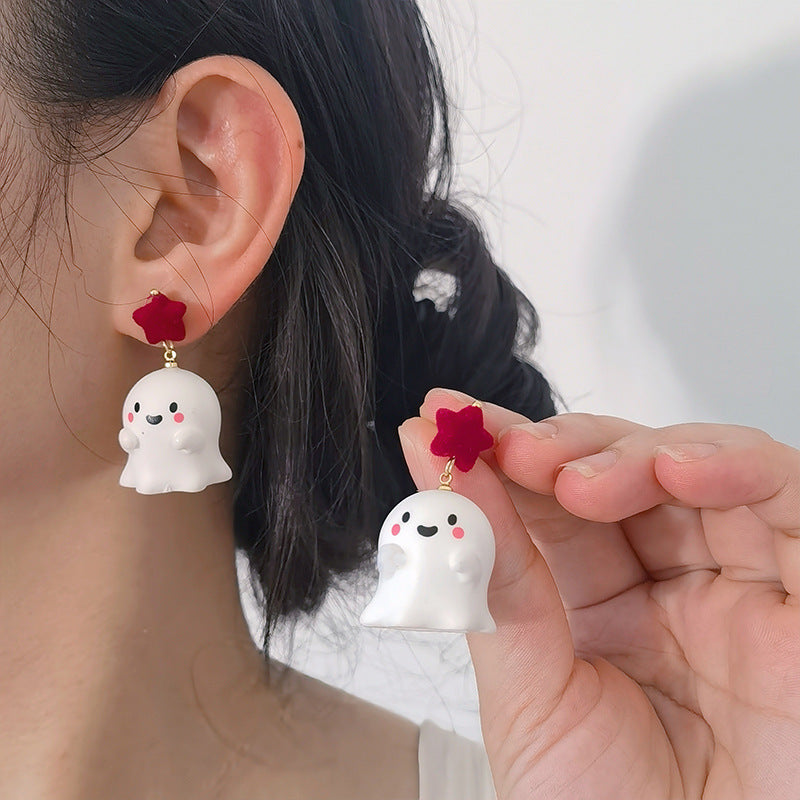 Alloy Cute Ghost Earrings (Minimo de Compra 5) MIC-JiuY058