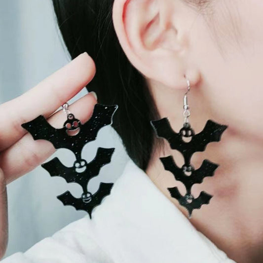 Acrylic Halloween Bat earrings (Minimo de Compra 2) MYA-DuA038