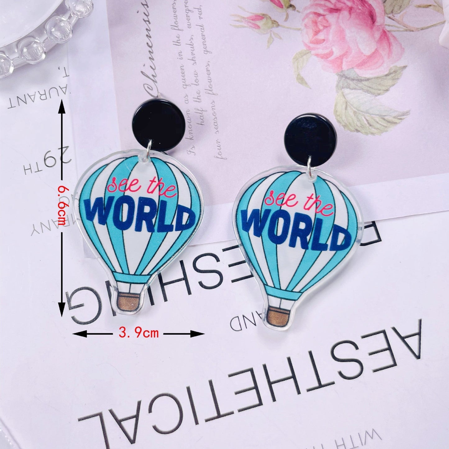 acrylic fun graffiti transparent ice cream earrings Minimo de compra 2 jiayi005