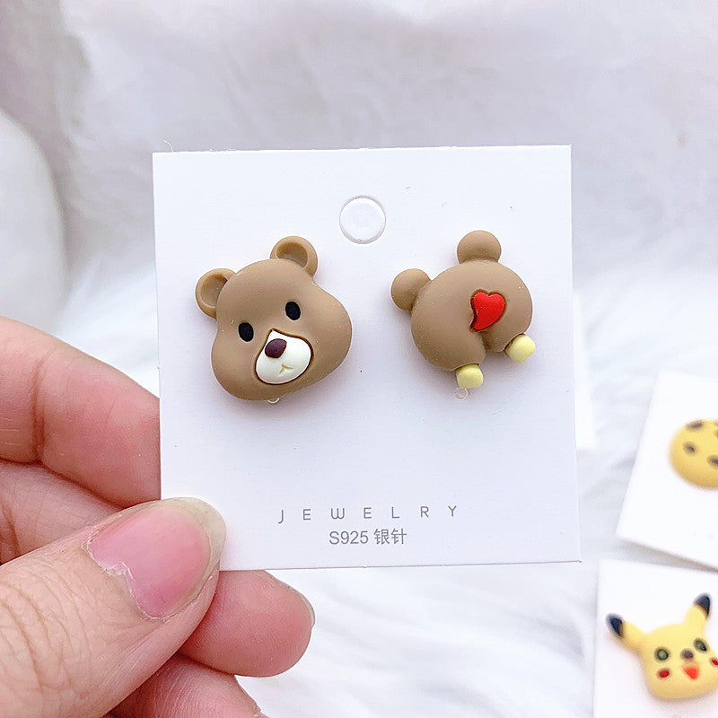 Resin cartoon small animal earrings  (Minimo de Compra 2) MIC-ShiJ002