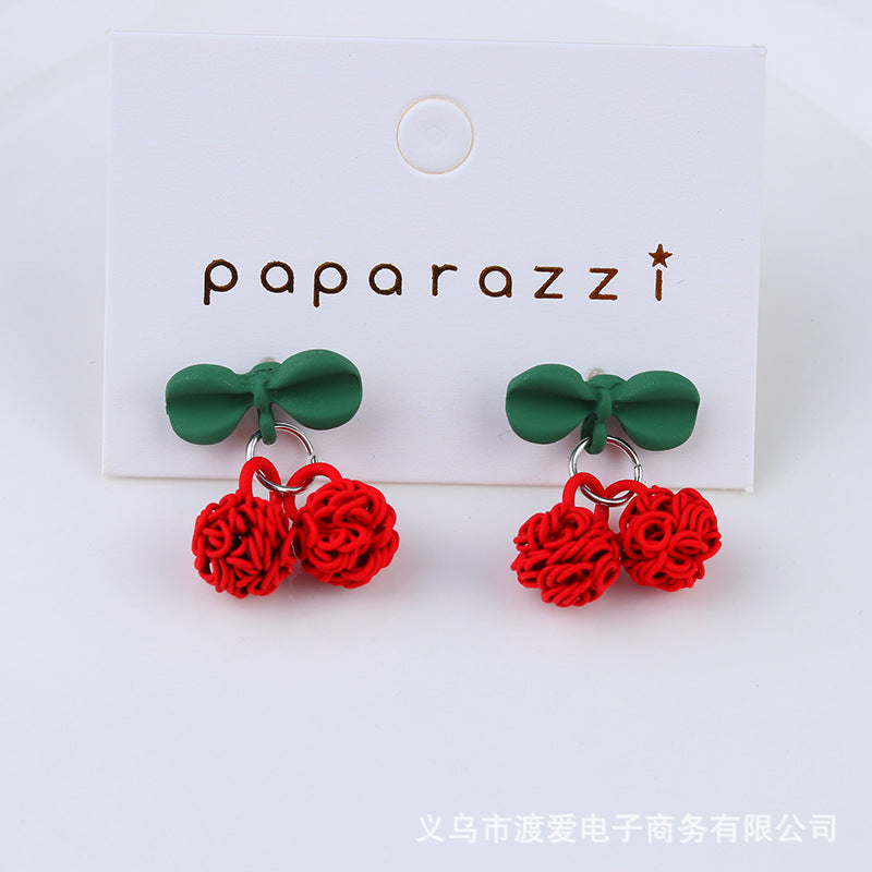 Acrylic Cherry Sweet Earrings MIC-DuAi002