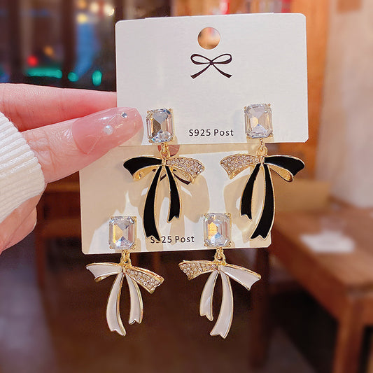 Alloy ribbon bow earrings MIC-HanJ018