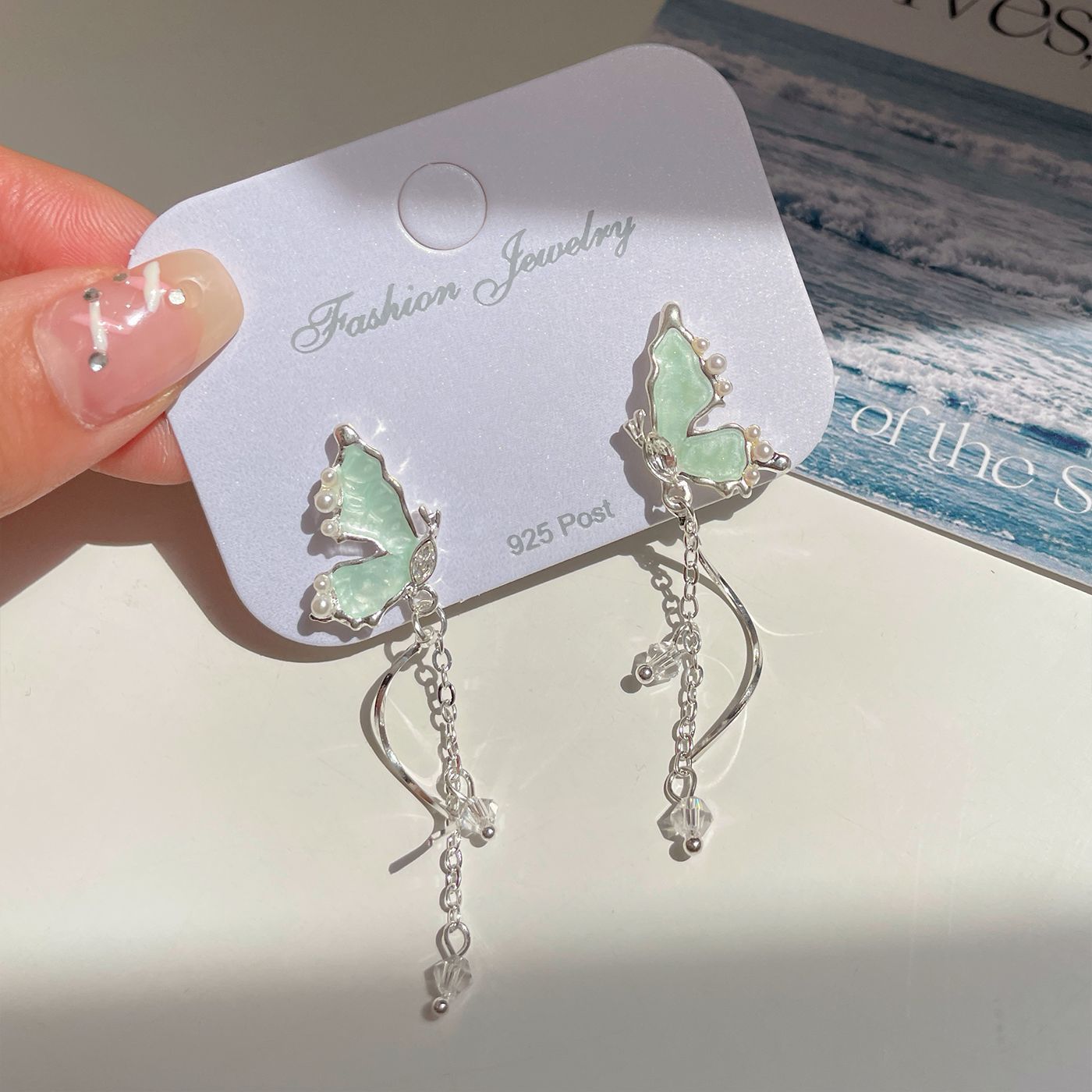 Alloy Ocean Series Blue Earrings MIC-ShuangX045