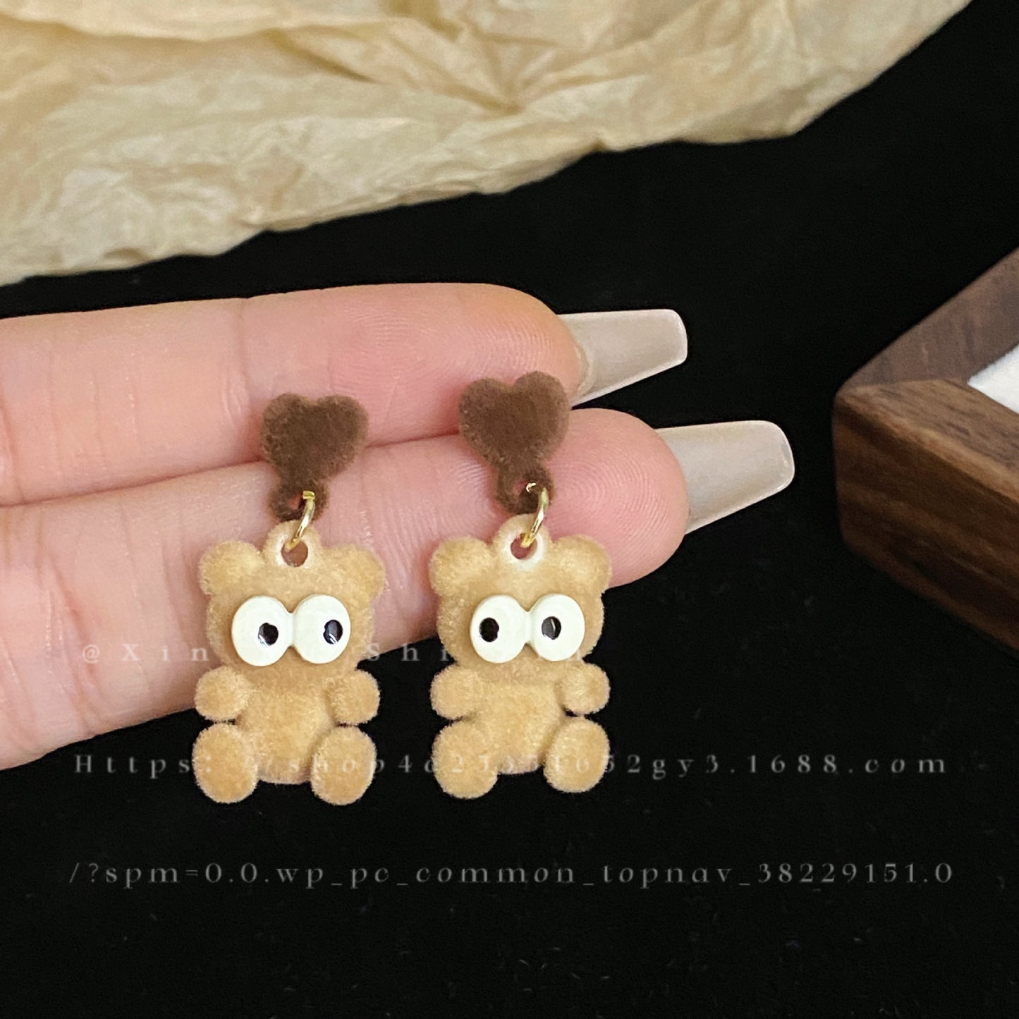 Alloy funny big eyed bear plush earrings (Minimo de Compra 2) MIC-XinXu011