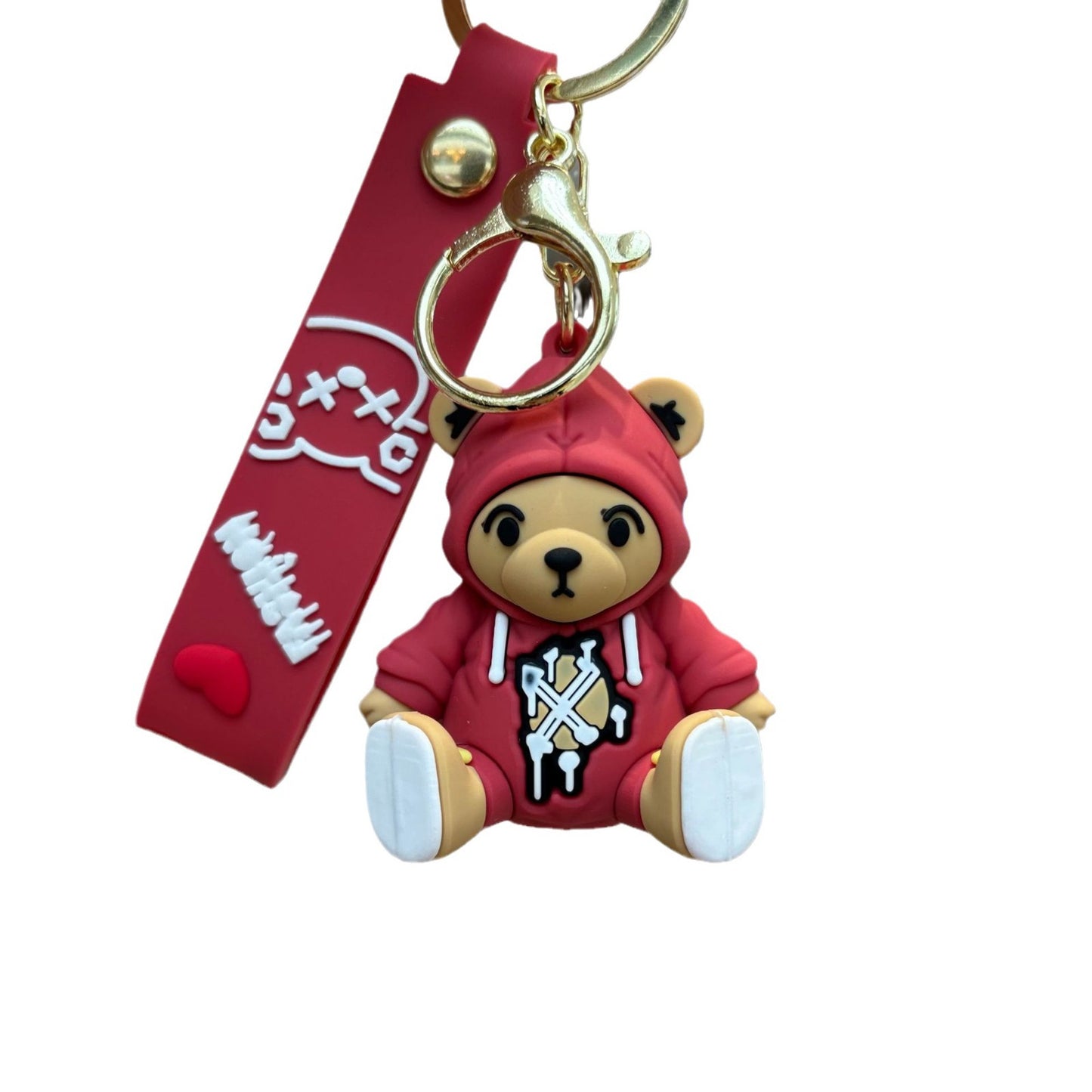 PVC cartoon cross dressing teddy bear keychain MIC-PengY052