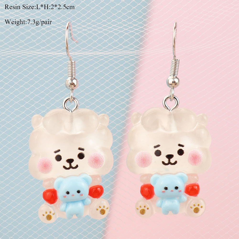 Resin cute cartoon animal earrings MIC-NiQ031