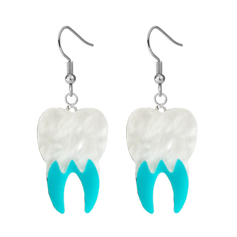 Acrylic Multi Color Teeth Earrings (Minimo de compra 2) MIC-XiangE001