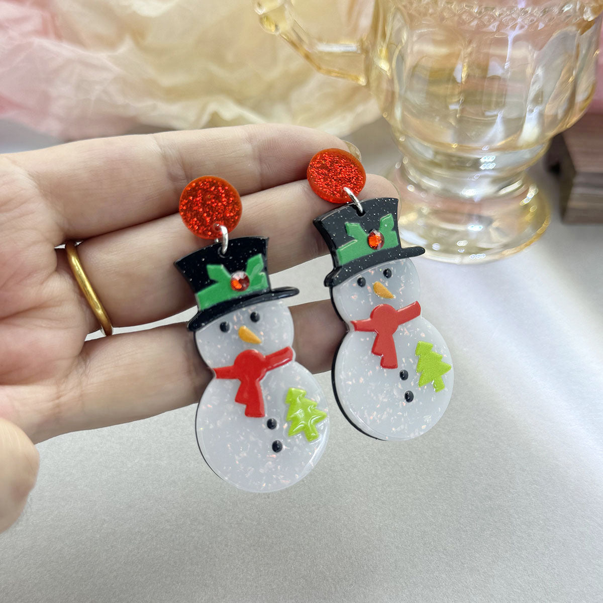 Alloy cartoon cute Santa Claus earrings MIC-MDD179