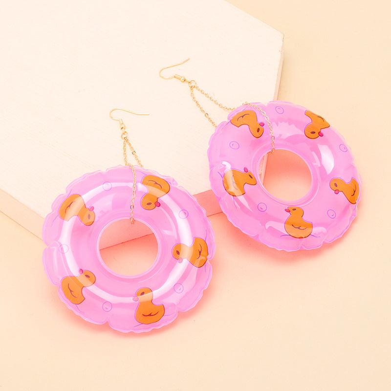 Alloy cartoon swimming ring earrings (Minimo de compra 5) MIC-YiRan010