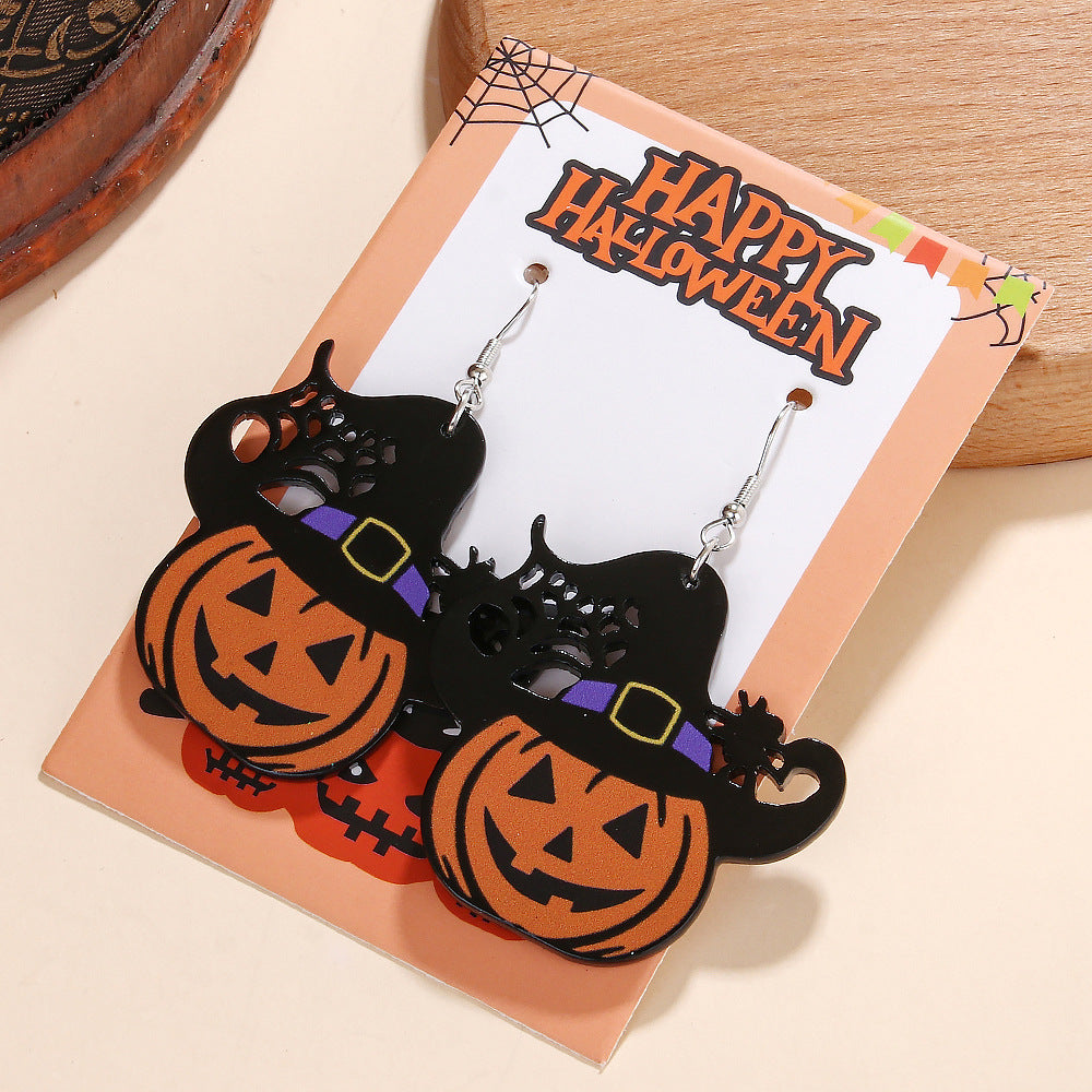 Acrylic Pumpkin Candy Little Devil Earrings (Minimo de compra 5) MYA-ManT038