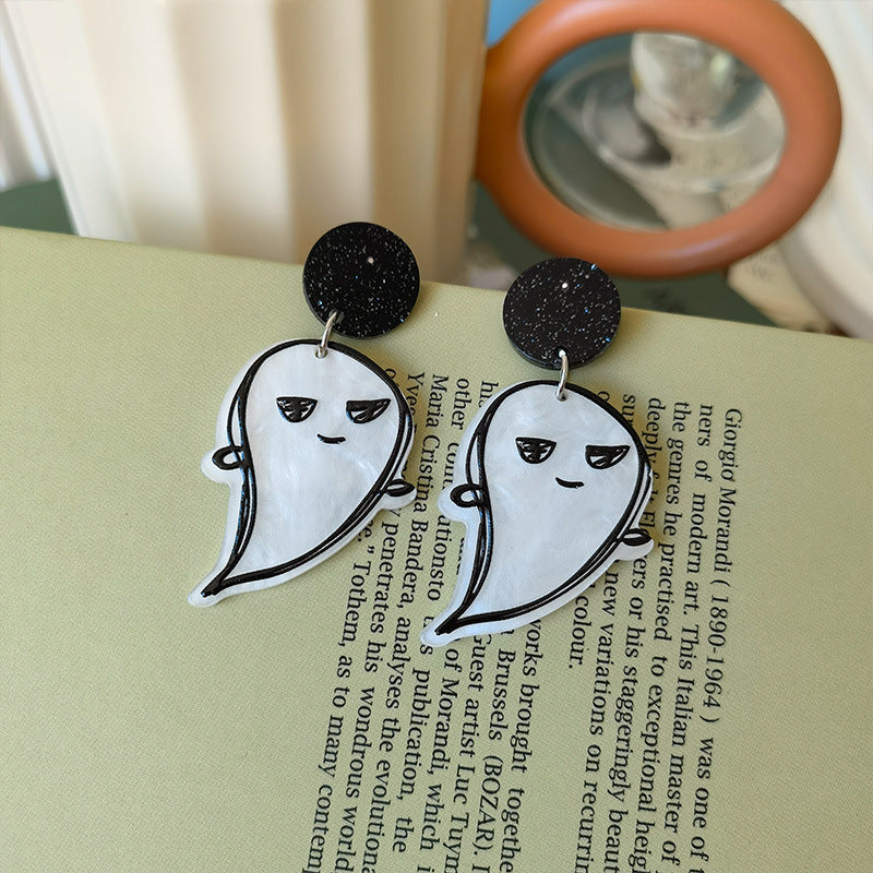 Resin Halloween Ghost Earrings MIC-JiuY028