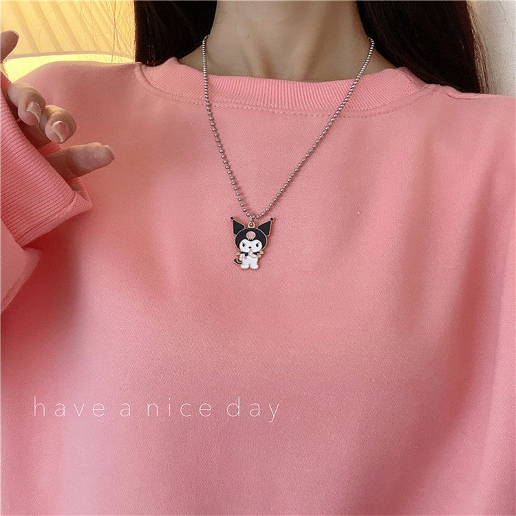 Necklaces Stainless Steel Round Bead Couple Necklaces New Cute Cartoon (M) Xinx002