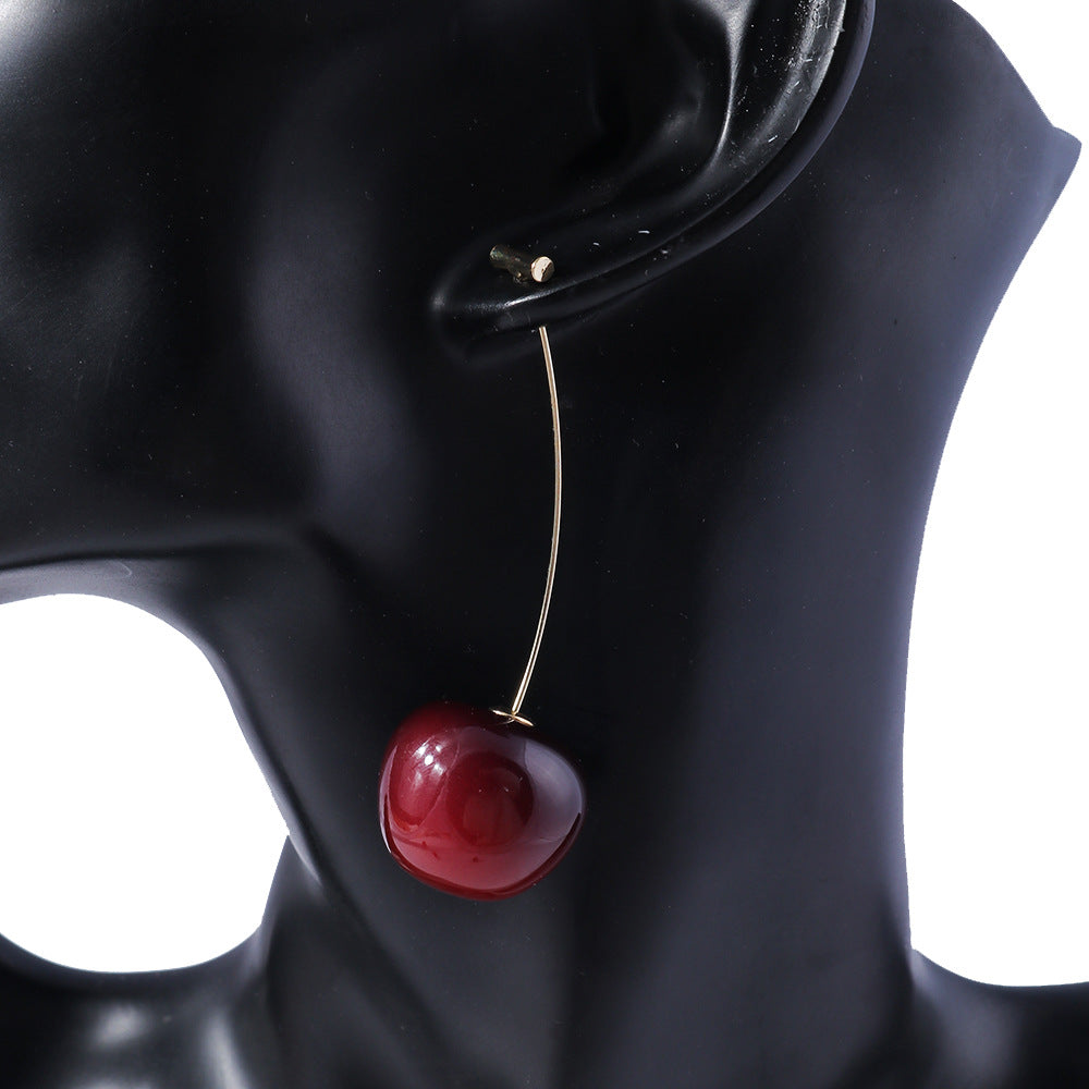 Alloy Fruit Cherry Earrings  MYA-YueS012