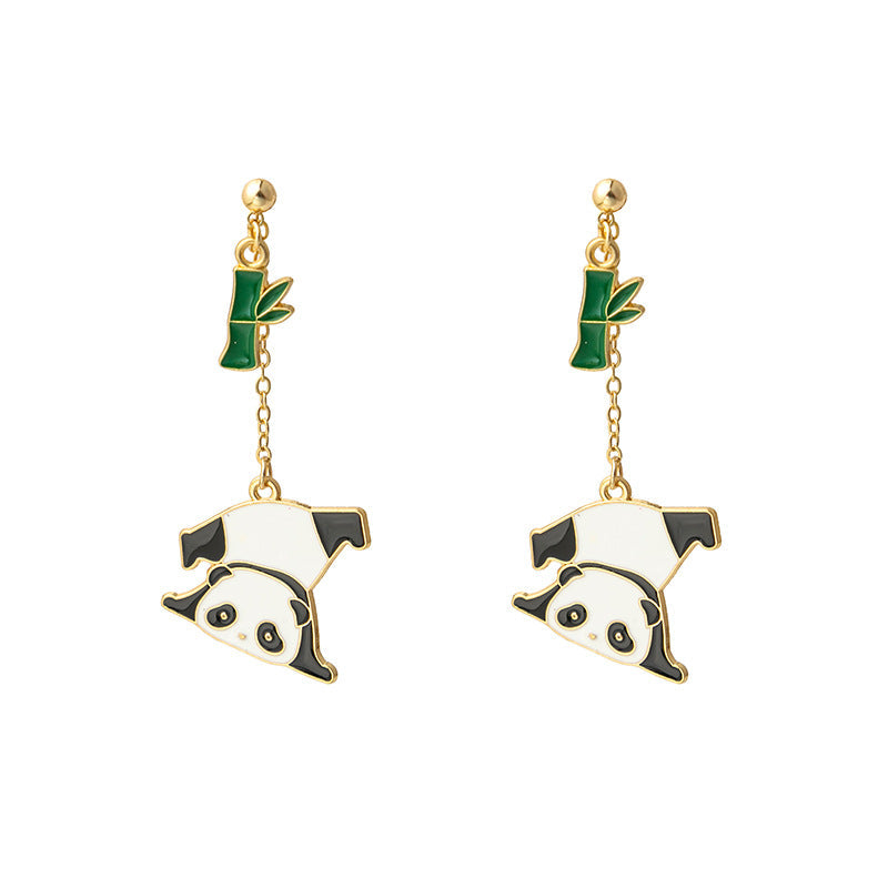 Alloy panda cat earrings MIC-HongC011