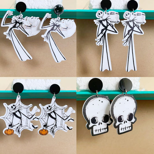 Acrylic Skull Head Pumpkin Head Earrings MIC-YaYi001