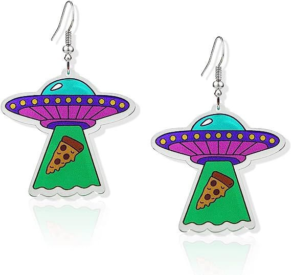 Acrylic Cute UFO Space Earrings (Minimo de Compra 5)  MYA-MingX009