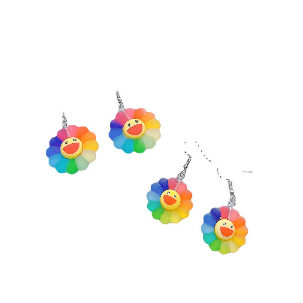 Acrylic New Sunflower Color Earrings PinH012