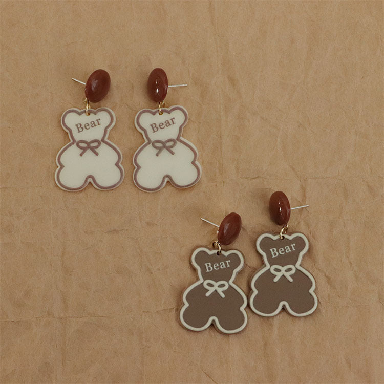 Acrylic cartoon bear earrings MIC-QingJ016