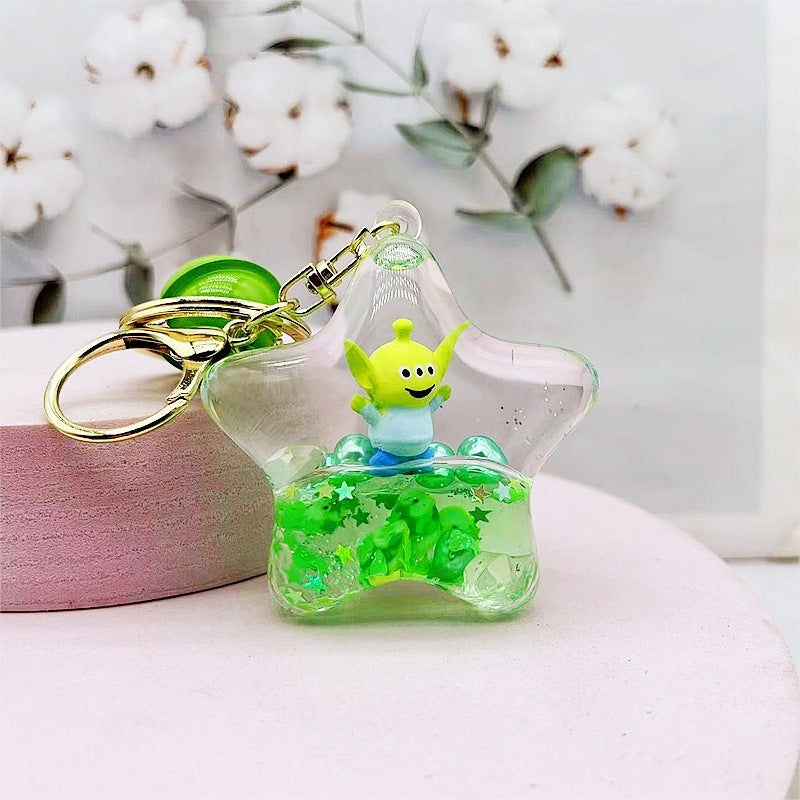 PVC cartoon floating oil keychain MYA-DMF013