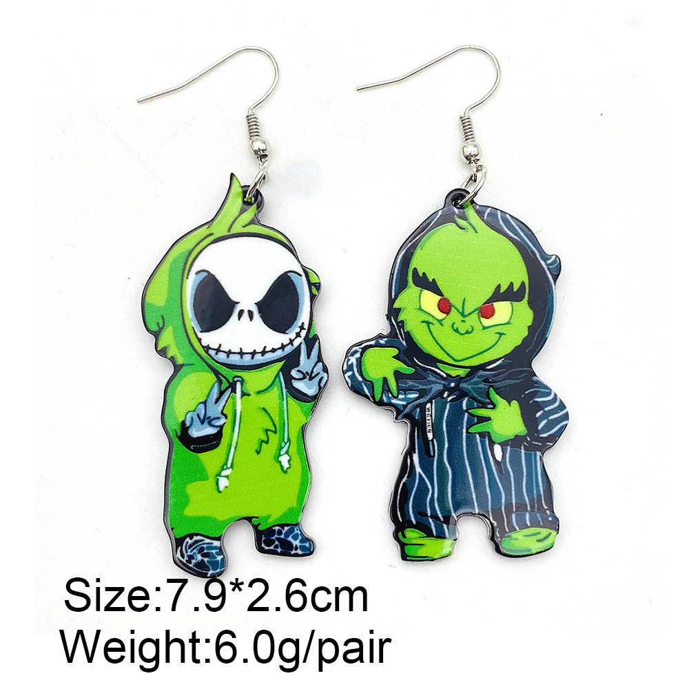 Acrylic Halloween Night Terror Terror Earrings (Minimo de Compra 2) MIC-ChenY037