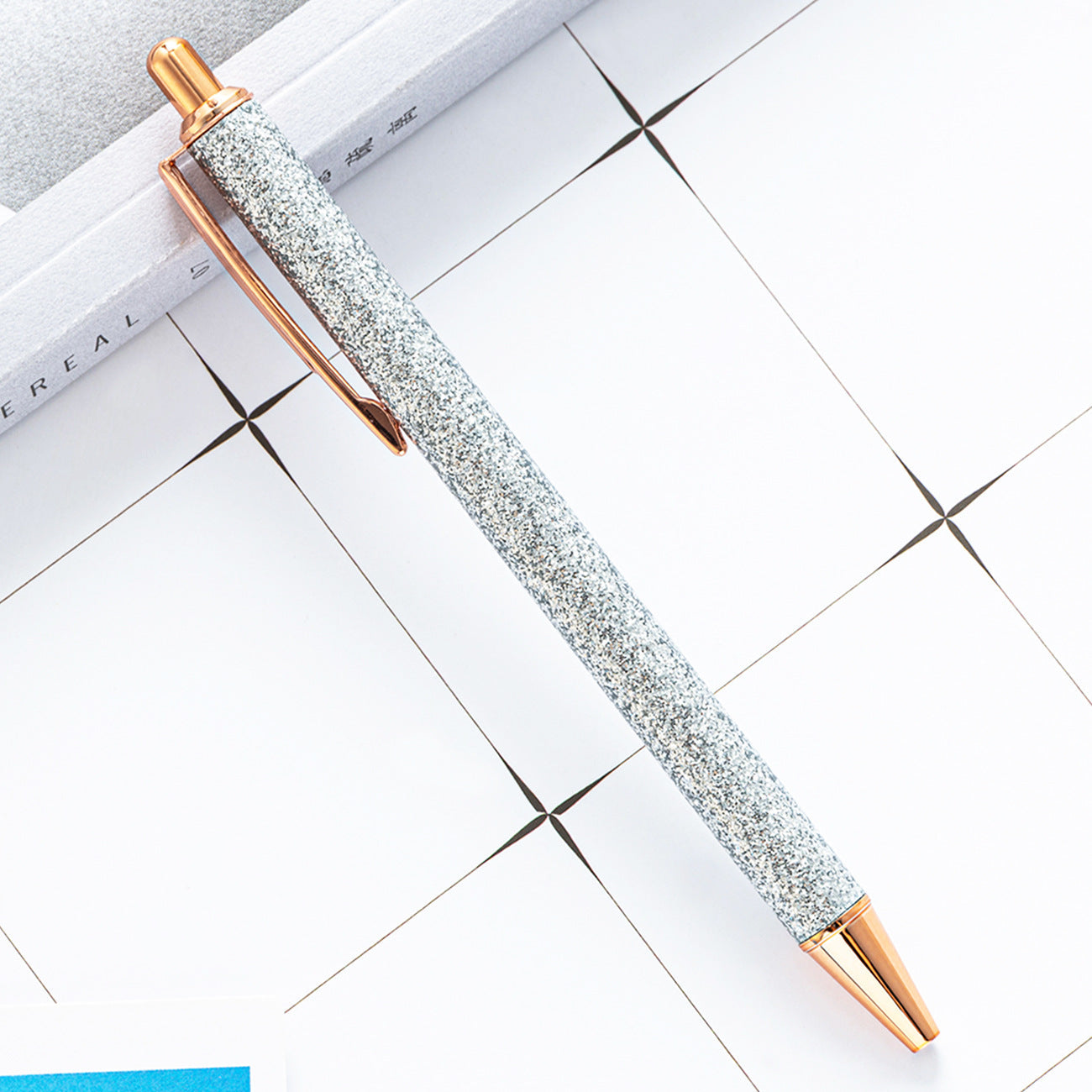 Ballpoint Pen Metal PU Gold Powder Press Pen JingL003