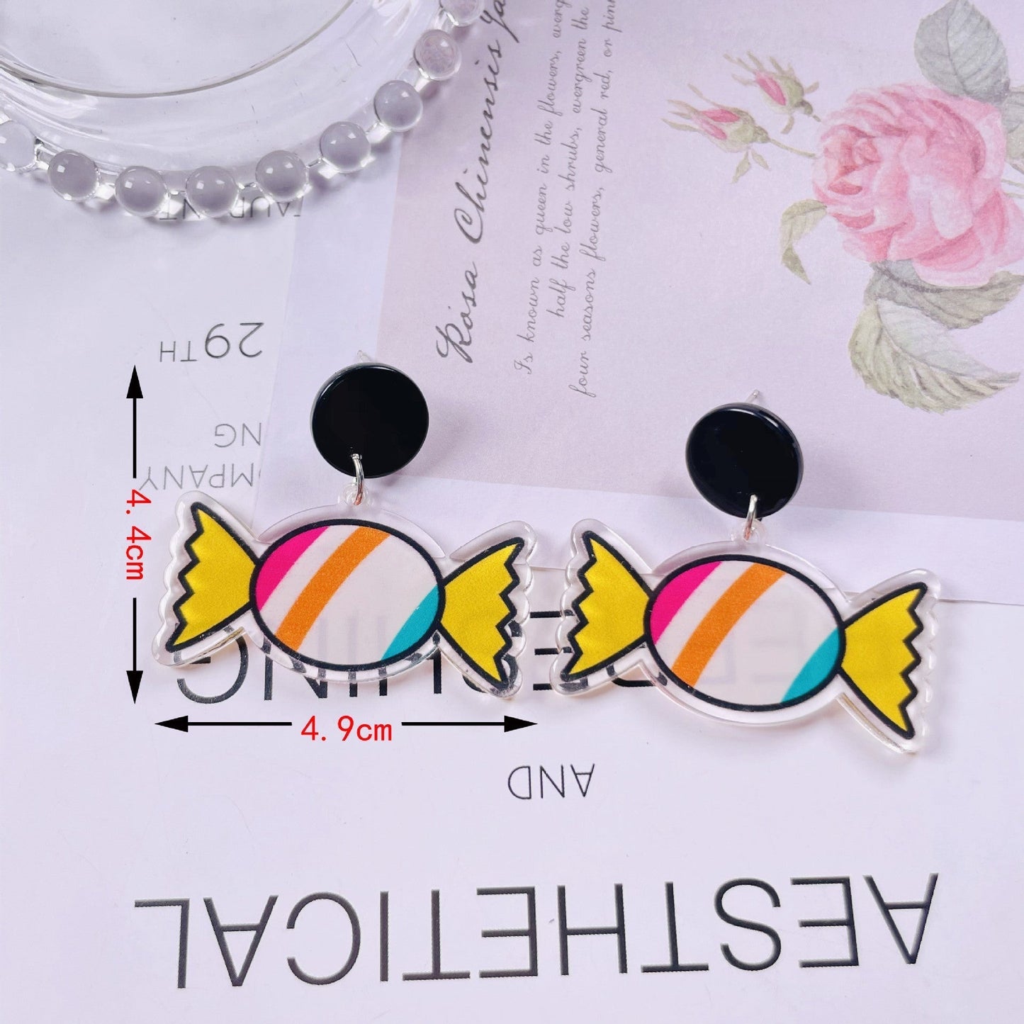 acrylic fun graffiti transparent ice cream earrings Minimo de compra 2 jiayi005