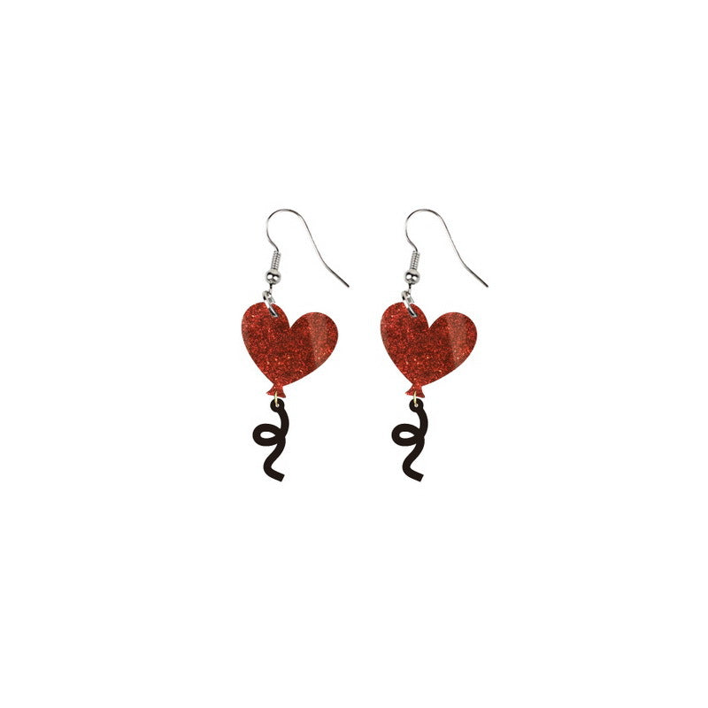 Acrylic Devil Love Bear Earrings MIC-XueP134