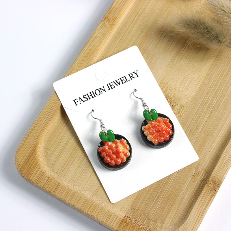 Acrylic Japanese Sushi Earrings  (Minimo de Compra 2) MYA-PingH029