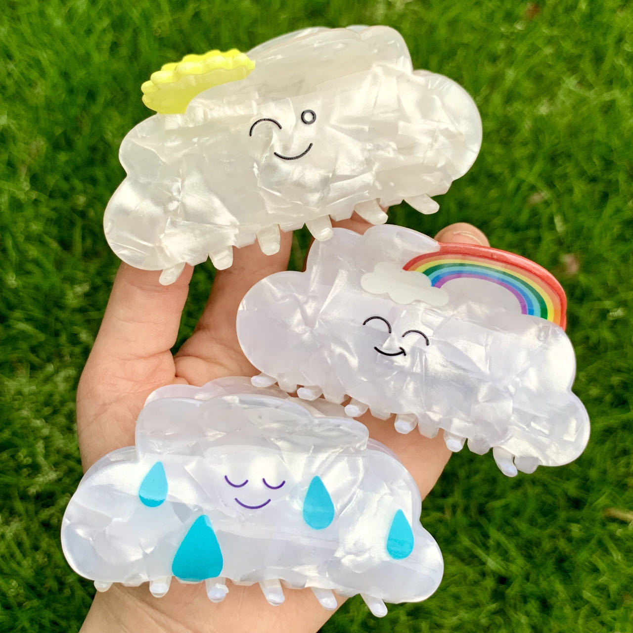 Acetic acid board new cloud hair clip (Minimo de compra 2) MIC-HongY018