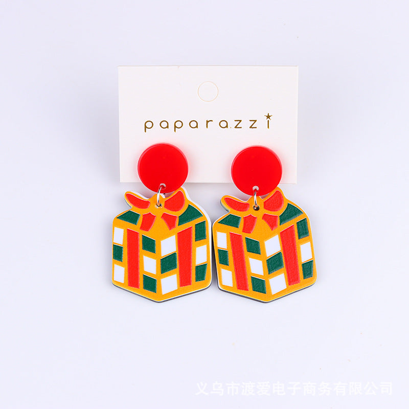 Acrylic Christmas Tree Gift Socks Earrings MIC-DuA069