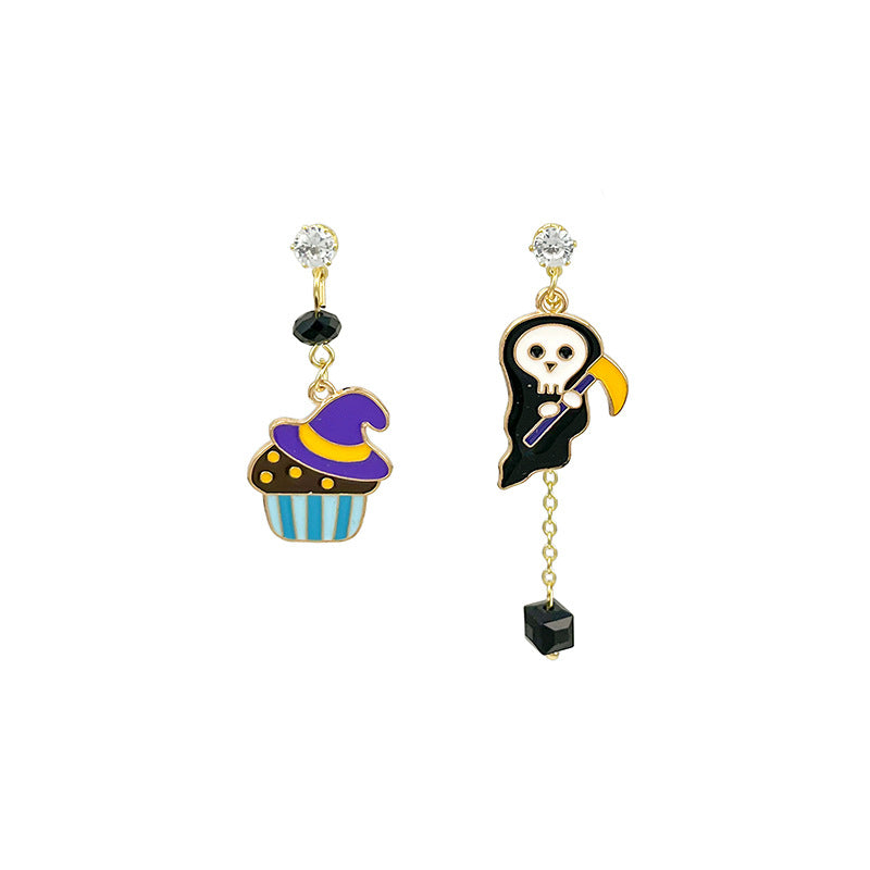 Acrylic Halloween versatile pumpkin ghost earrings MIC-MDD046