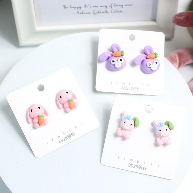 Acrylic Heart shaped Sweet Girl Earrings  (Minimo de Compra 2) MIC-PingH033