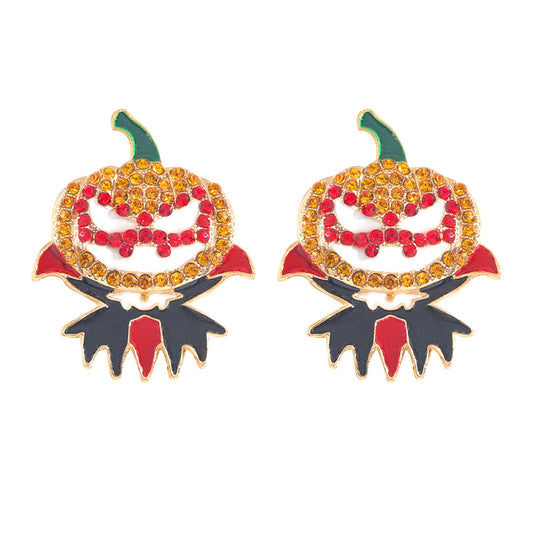 Alloy Halloween pumpkin earrings (Minimo de Compra 2) MIC-JiqQ003