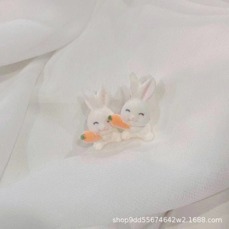 Acrylic Rabbit Carrot Earrings MIC-ErY002