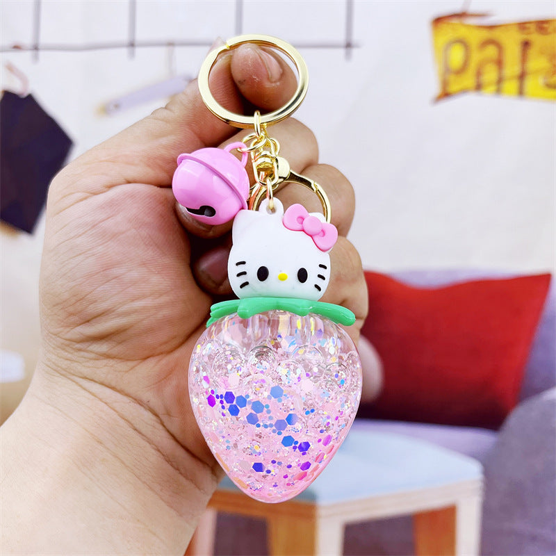 PVC cartoon wind chime oil in keychain MIC-DMF003