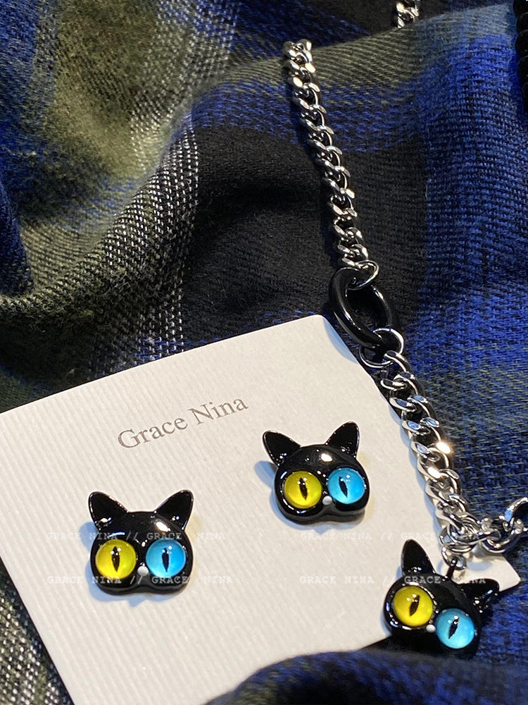 Alloy cute cat earrings MIC-BeiY006