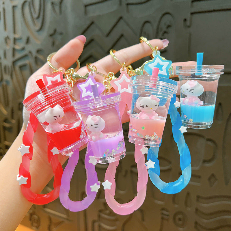 PVCKT Cat Milk Tea Cup Keychain MIC-YanG013