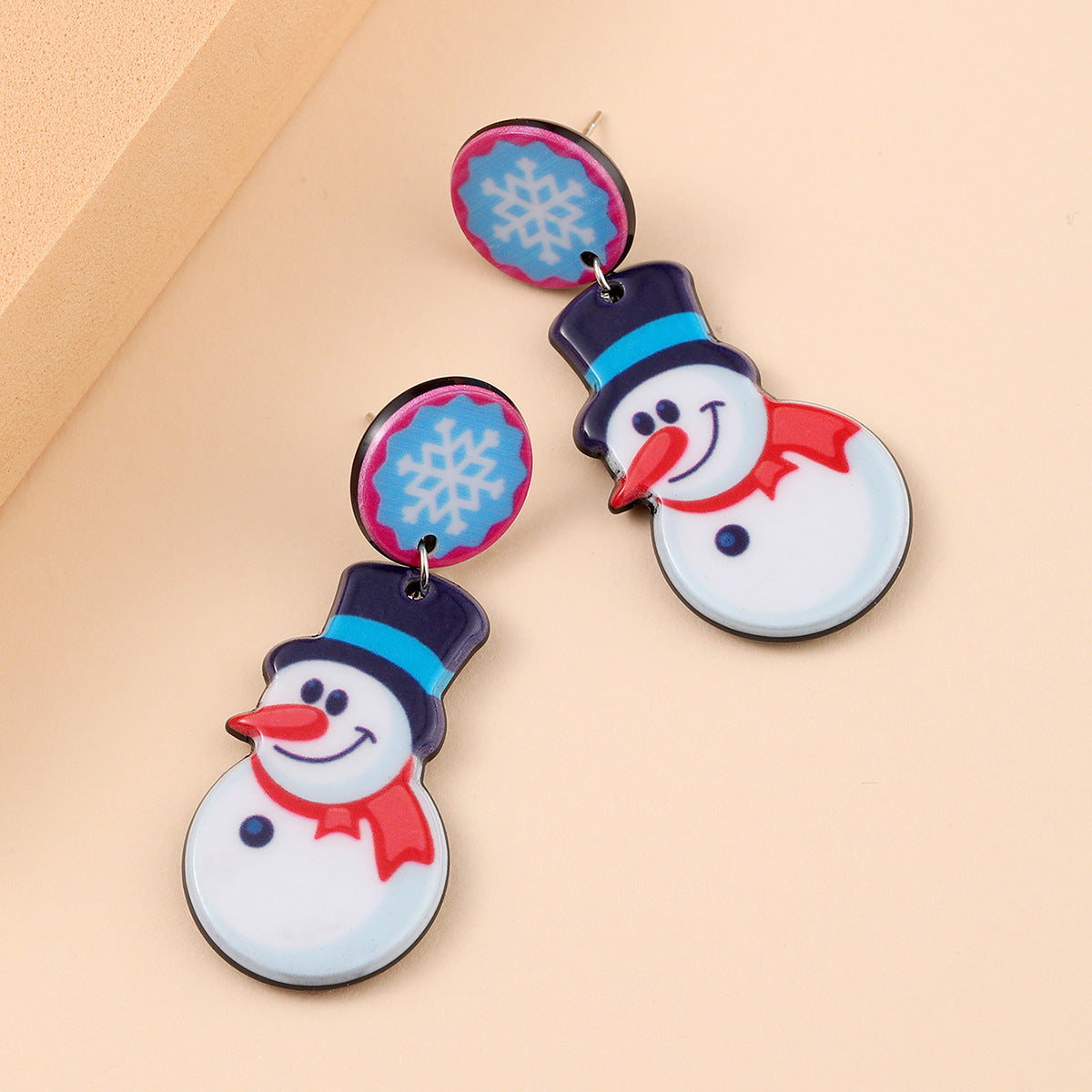 Acrylic Christmas Tree Snowman Earrings MIC-JunJ022