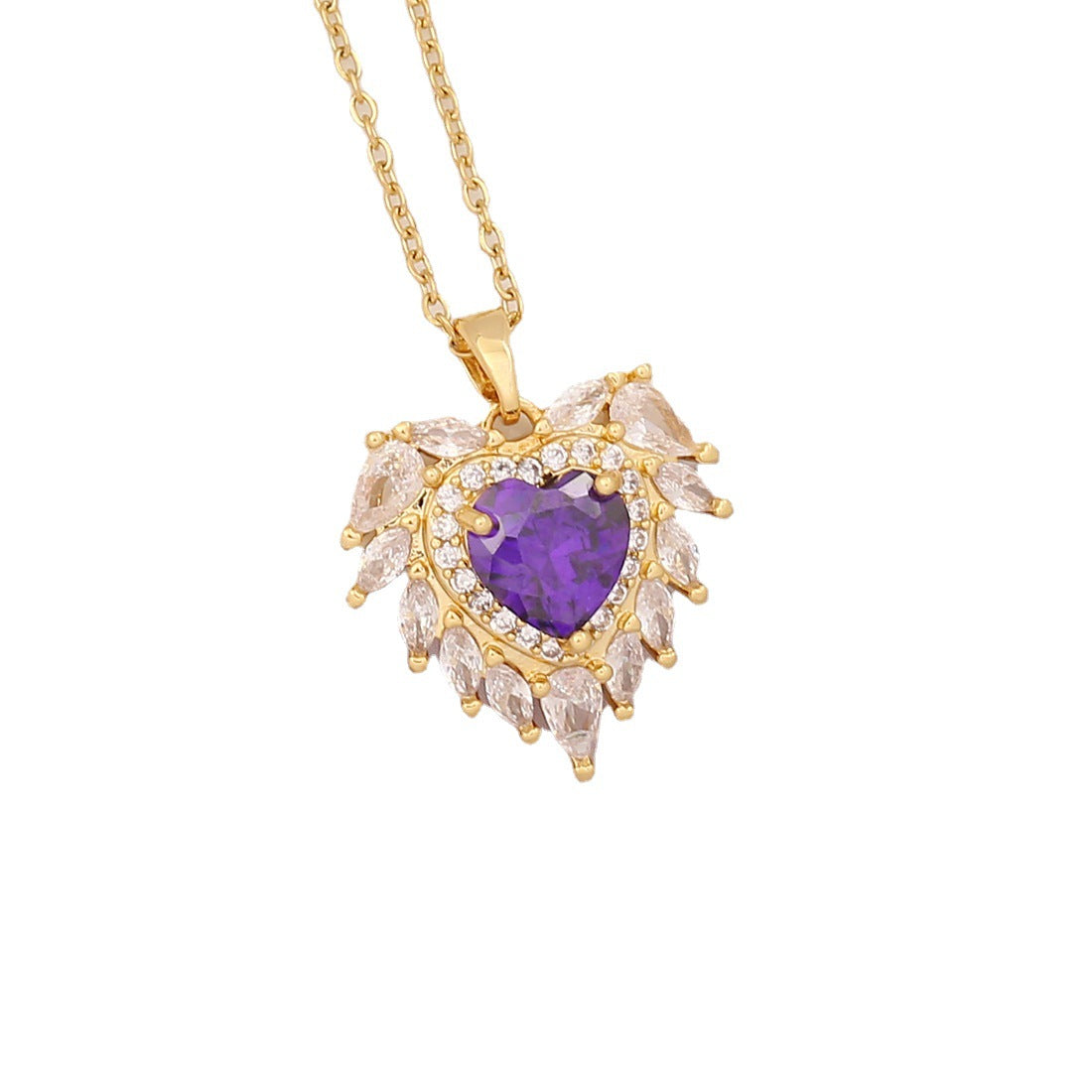 Necklaces Copper Zircon Stainless Steel Fantasy Purple Series BingM025