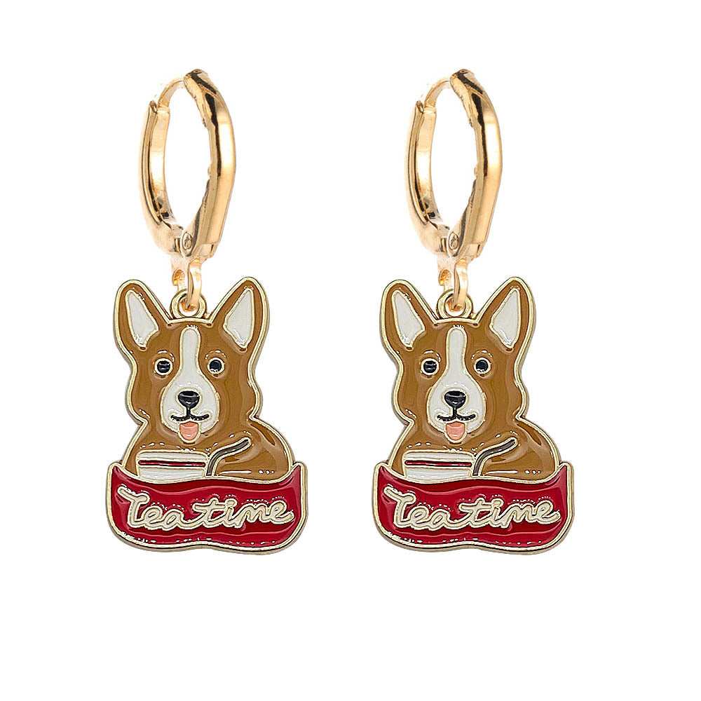 Alloy car puppy earrings MIC-ChenY002