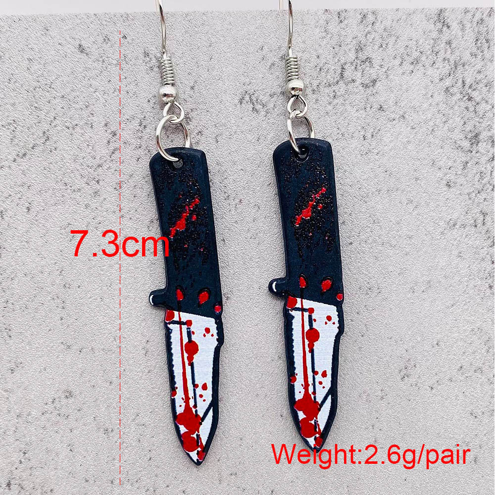 Acrylic Halloween Knife Earnails (Minimo de Compra 2) MIC-ChenY026