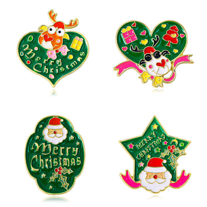 Alloy cartoon Christmas brooch (Minimo de Compra 2) MIC-WeiD005