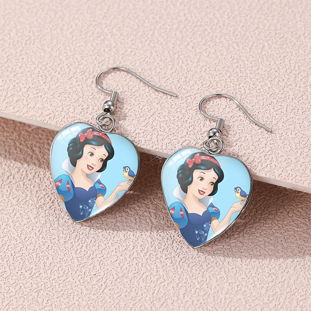 Alloy stainless steel ear hook Snow White Princess earrings (Minimo de compra 5) MIC-XiangL111